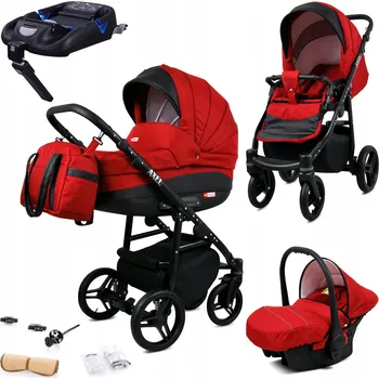 Kočárek Dětský kočárek 4v1 BabyLux Axel Alu - sportovní kočárek, hluboká korba, autosedačka, základna ISOFIX