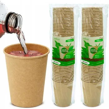 Jednorázové nádobí PAPÍROVÉ KELÍMKY NA HORKÉ I STUDENÉ NÁPOJE 100 KS