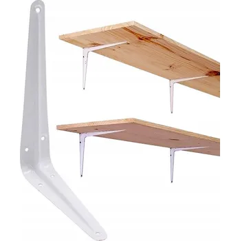 police Úhelník / Konzole police ocelová bílá 30x35cm