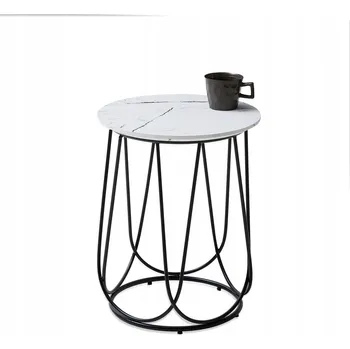 Konferenční stolek STOLIK NOWOCZESNY NUBIRA S DESKOU – BÍLÝ MRAMOR