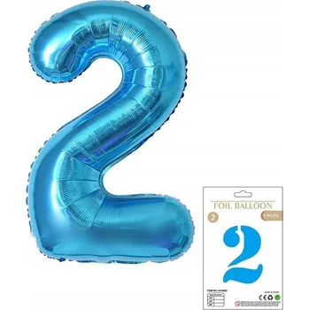 Balónek Obrovské Balónky Modrá Číslice 2 k Narozeninám 100CM