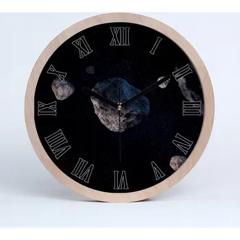 Hodiny Nástěnné hodiny dřevěné římské meteory průměr 30 cm