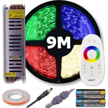 LED páska SADA LED pásek RGB barevný + neutrální bílá s dálkovým ovládáním a napájecím zdrojem 9M