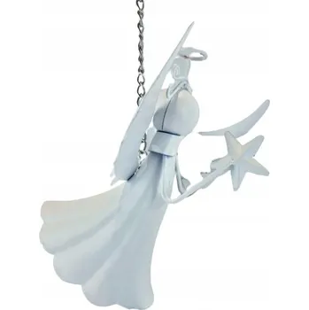 Obraz KOVOVÝ ZÁVĚS ANDĚL 14CM BÍLÝ VÁNOČNÍ