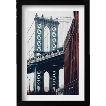 Obraz Dekorativní obraz v černém rámu do obýváku Architektura města most 20x30 cm