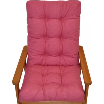 Podsedák Axin Trading s.r.o. Polstr na zahradní křeslo s mašlí - látka malinový melír