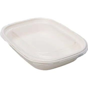 Jednorázové nádobí Miska z třtiny s víkem 1100 ml 50 Ks