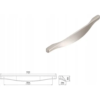 Nábytkové kování Nábytková úchytka SIRO 2356-185ZN27 vzhled nerezové oceli