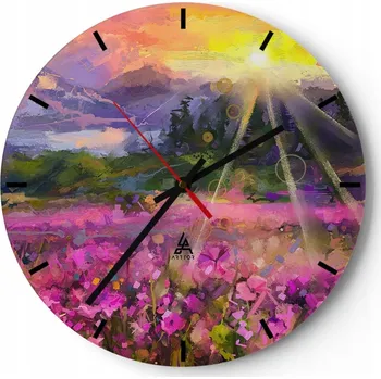 Hodiny Velké nástěnné hodiny 40x40 Abstrakce Skleněné hodiny Kulatý Tiché