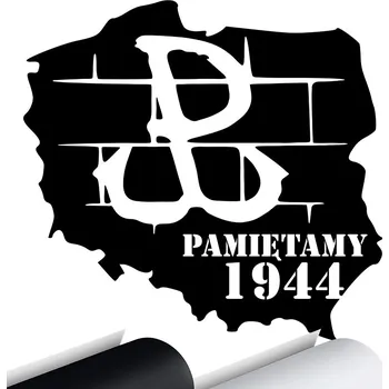 Samolepicí dekorace na vozidlo NÁLEPKA na auto MAPA POLSKÝ Bojující Polsko 1944 PAMIĘTAMY 16x15