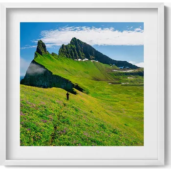 Obraz Závěsný obraz rámeček bílé barvy Rezervace Hornstrandir Island 50x50 cm