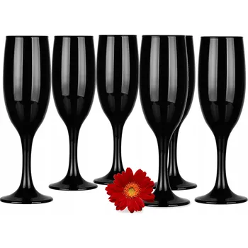 Sklenice Skleničky na šampaňské prosecco GLASMARK sada 6 ks vysoké černé 150 Ml