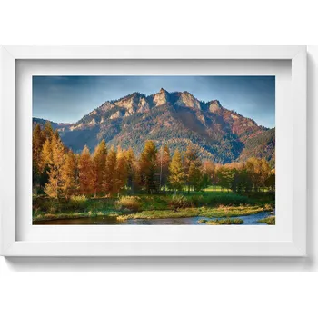 Obraz Dekorativní nástěnný obraz v rámu s grafikou Vrchol hory Tři Koruny 30x20 cm