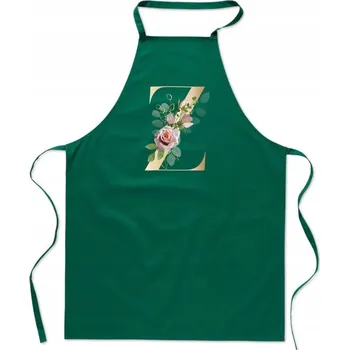 Kuchyňská zástěra KUCHYŇSKÁ ZÁSTĚRA zelená PÍSMENO Z jméno Zuza Generace Zetki Genzie FA_331_z