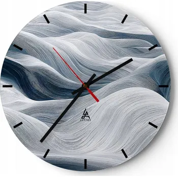 Hodiny Velké nástěnné hodiny na zeď 40x40 Polární skleněné hodiny Kulatý Tiché