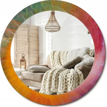 Zrcadlo Zrcadlo s potiskem do koupelny, kuchyně, předsíně, paleta barev, průměr 70 cm