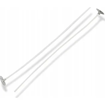 Vrták Bavlněný Voskovaný Knot se Základnou na Svíčky, pro DIY, Bílý, 15 cm, 100 ks