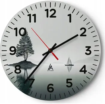 Hodiny Kuchyňské nástěnné hodiny 30x30 Klid Moderní skleněné hodiny do obýváku Tiché