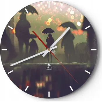 Hodiny Nástěnné hodiny do kuchyně 30x30 Déšť Hodiny na skle do obývacího pokoje Loft Tichý