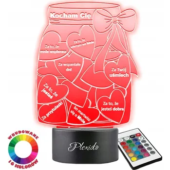 Lampička Noční Lampa 3D LED Dárek na Valentýna Gravírování