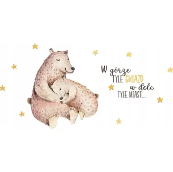 Samolepící dekorace NÁLEPKY NA ZEĎ MEDVÍDCI SPÍCÍ MEDVĚD