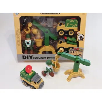 autíčko AUTO NÁKLADNÍ VOZIDLO K ŠROUBOVÁNÍ ROZEBÍRÁNÍ DIY MILITARY