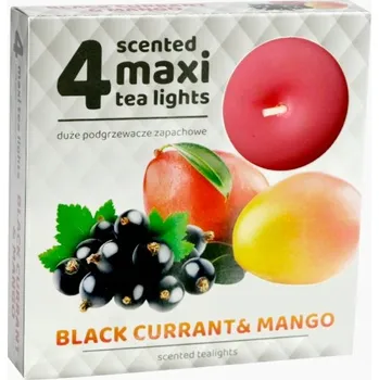 Svíčka Čajová svíčka parafinová Černý rybíz-Mango Kraftika 4 ks