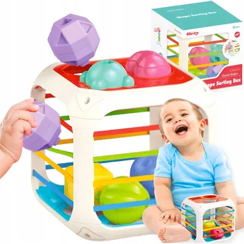 TŘÍDIČ KOSTEK GUMOVÁ ELASTICKÁ KOSTKA MONTESSORI SENZORICKÁ VZDĚLÁVACÍ