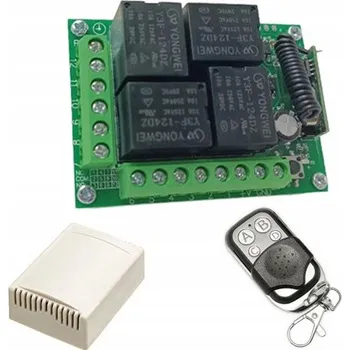 Relé 12V 433MHz 4kanálový spínač s dálkovým ovládáním