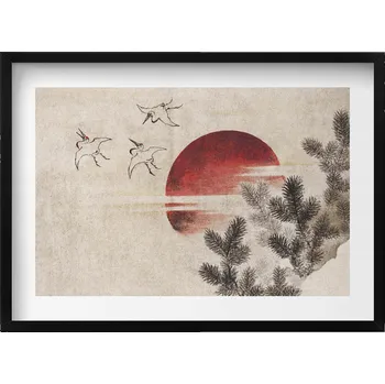 Obraz Obraz na zeď dekorace interiéru Japonské umění zapadající slunce 70x50 cm