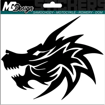 Samolepicí dekorace na vozidlo NÁLEPKA na auto HLAVA DRAKA DRAGON HEAD 12x15