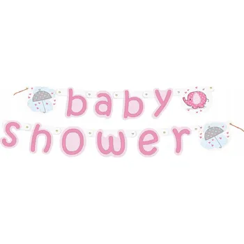 Banner Unique Baby Shower růžový 160 cm