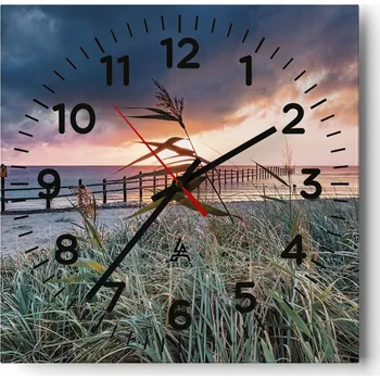 Hodiny Nástěnné hodiny do obýváku 40x40 Krajina Bezhluczne Skleněné hodiny Tiché