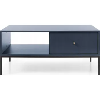 Konferenční stolek Moderní konferenční stolek do obývacího pokoje 103 cm, tmavě modrý, černý rám