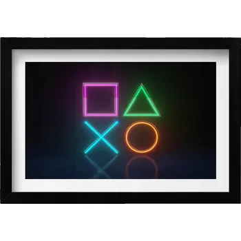 Obraz Elegantní obraz v rámu Symboly hráče - znaky na ovladači konzole 30x20 cm