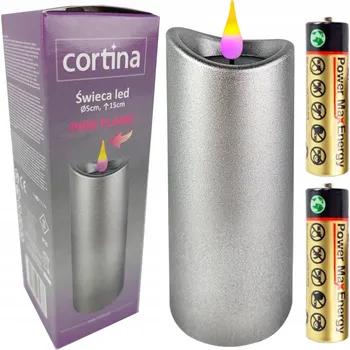 Svíčka SVÍČKA NÁPLŇ DO HŘBITOVNÉ SVÍČKY EFEKT PLAMENE 15 CM STŘÍBRNÁ