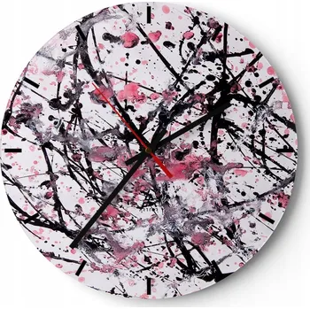 Hodiny Velké nástěnné hodiny 40x40 Abstrakce Skleněné hodiny Kulatý Tiché
