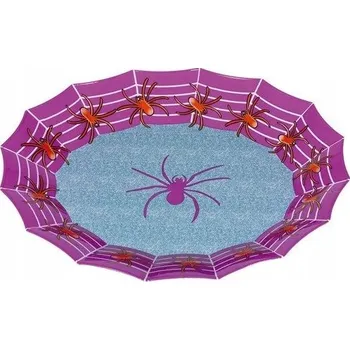 Talíř TALÍŘEK PAVOUCI PODNOS NA SLADKOSTI PLASTOVÝ TALÍŘ 34x39 cm HALLOWEEN
