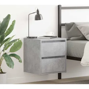 Noční stolek vidaXL Nástěnné noční stolky 2 ks 38x34x40 cm [861264] Barva: Betonová šedá