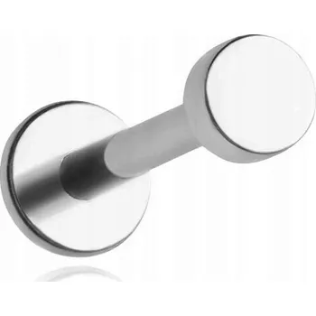 Piercing Titanový labret piercing s plochým stříbrným diskem, helix, lalůček 1,2/6/4