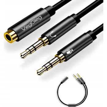 Audio kabel ROZDVOJKA MINI JACK AUX SLUCHÁTKA MIKROFON TOPK