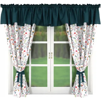 Záclona Hotová Záclona záclona s květinami Mašlička 400x160 VOÁL s volánky