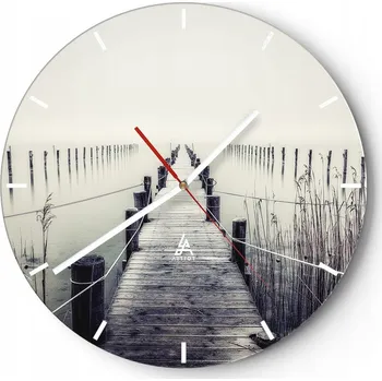 Hodiny Nástěnné hodiny do kuchyně 30x30 Molo Skleněné hodiny do obýváku Loft Tiché