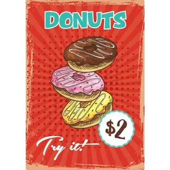 Obraz Cedule Restaurant Menu 4 - Donuts