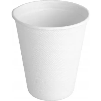 Jednorázové nádobí Na jedno použití Papírové kelímky bez plastu 250ml vyrobené z cukrové třtiny, 50 Ks