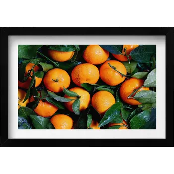 Obraz Ozdobný nástěnný obraz v černém rámu Zralé italské pomeranče 30x20 cm