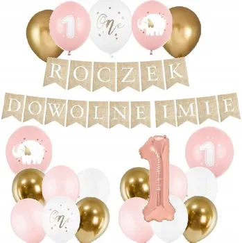 Balónek Sada BALÓNKŮ na 1. narozeniny + JMÉNO (jméno na balónky)