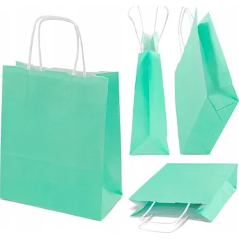 Dárková taška PAPÍROVÁ TAŠKA Pastelová Zeleň 18x8x22,5 EKO Dárková Taška 20 kusů