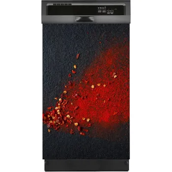 Obraz Fotografie - magnet na myčku Nádobí Zelenina a koření 45x70 cm