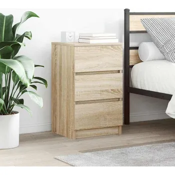 Ložnice vidaXL Noční skříňky se 3 zásuvkami 2 ks 39x35x65 cm [861342] Barva: dub sonoma